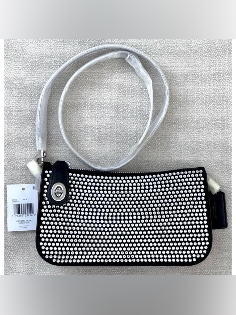 COACH Penn Shoulder Bag With Crystal, BLACK - Picture 2 of 15